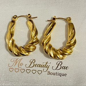 Gold Spiral Hoops